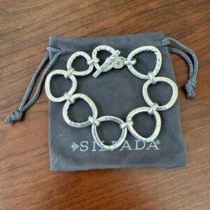 Silpada Silver Rush Sterling Silver Hammered Link Bracelet. Very Light weight.